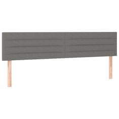 Vidaxl Posteljno vzglavje 2 kosa temno sivo 90x5x78/88 cm blago