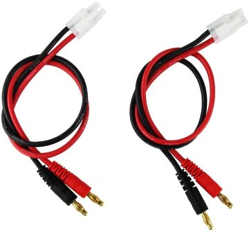 YUNIQUE GREEN-CLEAN 2pcs Tamiya Polnilni kabel na 4mm Gold Kontakt Banana Plug 14AWG 30CM