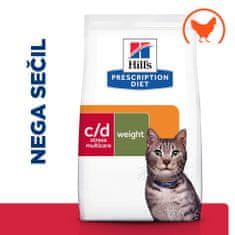 Hill's c/d Multicare Stress + Metabolic hrana za mačke, s piščancem, 8 kg