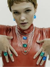 Preciosa Jeklena ogrlica z ročno stiskanim kamnom iz češkega kristala Preciosa Ocean Emerald 7444 66