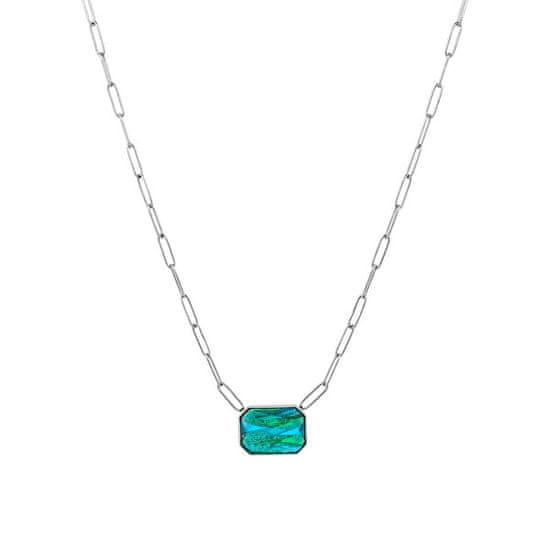 Preciosa Jeklena ogrlica z ročno stiskanim kamnom iz češkega kristala Preciosa Ocean Emerald 7444 66