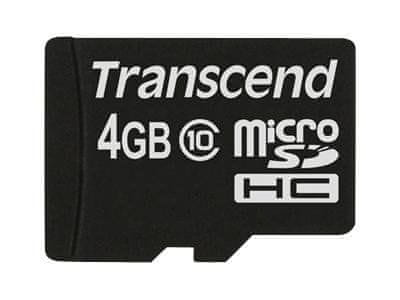 Transcend Pomnilniška kartica 4 GB microSDHC (razred 10) (brez adapterja)