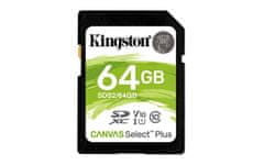 Kingston 64GB SDXC CANVAS Plus Class10 UHS-I 100MB/s bralna pomnilniška kartica