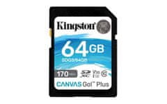Kingston 64 GB SDXC Canvas Go! Plus 170R/90W CL10 U3 V30