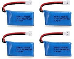 YUNIQUE GREEN-CLEAN 4 kos polnilne lipo baterije 3.7v, 380mAh za RC brezpilota štirikopterje HUBSAN X4 H107L H107C H107D H107 V252 JXD 385