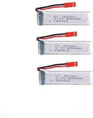 YUNIQUE GREEN-CLEAN 3pcs Polnilna lipo baterija (3.7V 600mAh) za RC Quadcopter Drones UDI U817 U817 C U817A U818A WLtoys V959 V969 V979 V989 V999 V929 V949 V212 V222 RC