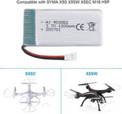 YUNIQUE GREEN-CLEAN 1 kos polnilna lipo baterija (3.7v, 1200mAh Lipo) za RC dronov Syma X5SC X5SW Quadcopters