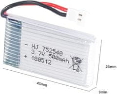 YUNIQUE GREEN-CLEAN 4pcs Polnilne lipo baterije 3.7v, 500mAh za RC drone Štirikopterji Syma X5 X5C X5SC X5SW, Cheerson CX-30W, Skytech M68, Wltoys F949
