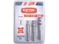 Extol Premium Set adapterjev Extol Premium (8819695) 3 kosi iz SDS PLUS v kvadratne, 1/4&quot
