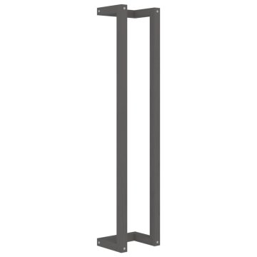 Vidaxl Stojalo za brisače sivo 23x18x110 cm trdna borovina