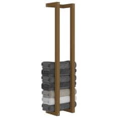 Vidaxl Stojalo za brisače medeno rjavo 23x18x110 cm trdna borovina