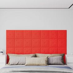 shumee vidaXL Stenski paneli 12 kosov rdeči 30x30 cm umetno usnje 1,08 m²