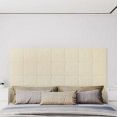 shumee vidaXL Stenski paneli 12 kosov krem 30x30 cm umetno usnje 1,08 m²