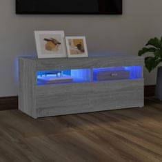 Vidaxl TV omarica z LED lučkami siva sonoma 90x35x40 cm