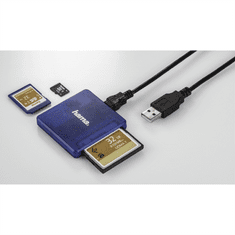 Hama multi čitalnik kartic USB 2.0, SD/microSD/CF, modra