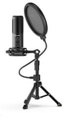 LORGAR mikrofon Soner 721 za pretakanje, kondenzatorski, glasnostni, črn