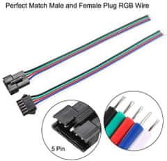 YUNIQUE GREEN-CLEAN 10pcs JST SM 5 Pin LED priključek Moč moški in ženski SM kabel adapter 150mm 20AWG