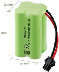 YUNIQUE GREEN-CLEAN 1 Kos 4.8V AA baterija, 2400mAh Polnilni Ni-MH baterijski paket, SM 2P vtič za HY800 F1 F3 RC Čoln RC Bus s SM 2P USB polnilnim kablom