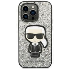 Karl Lagerfeld Ovitek za Apple iPhone 14 Pro Max – Silver Glitter Flakes Ikonik