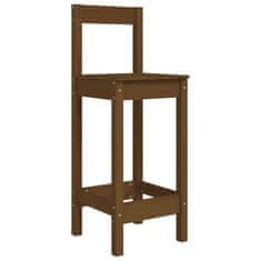 Vidaxl Barski stol 2 kosa medeno rjav 40x41,5x112 cm trdna borovina
