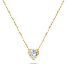 Brilio Silver Bleščeča pozlačena ogrlica z bleščečimi srčki NCL69Y