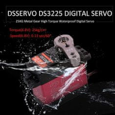 YUNIQUE GREEN-CLEAN  Full Metal Gear Servomotor DS3225 Digitalni servo 25KG Visoki navor s servomotorjem Servo cam model 25T za robotski model tovornjaka Baja Car 1/10