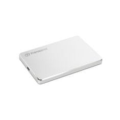 Transcend 1TB StoreJet 25C3S, 2,5", USB-C (3.1 Gen 1) Eleganten zunanji trdi disk, izjemno tanek, srebrn