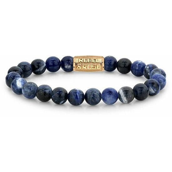 Rebel & Rose Polnočno modra zlata zapestnica s perlami RR-80094-G