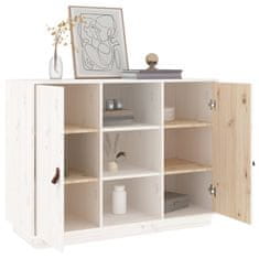 Vidaxl Komoda bela 100x40x75 cm trdna borovina