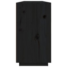 Vidaxl Komoda črna 100x40x75 cm trdna borovina