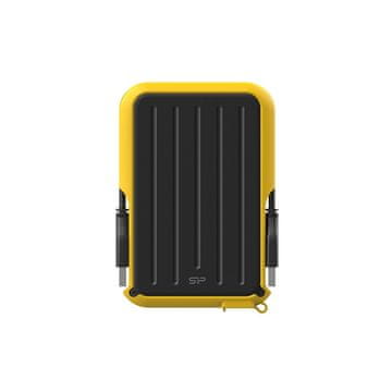 Silicon Power Zunanji trdi disk Silicon Power A66, 2000 GB, črn-rumen, odporen na vodo, USB 3.2, združljiv z Windows in Mac, idealen za shranjevanje podatkov.