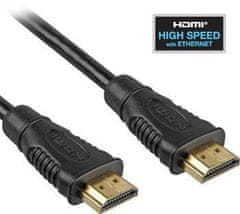PremiumCord HDMI High Speed + Ethernet kabel, pozlačeni konektorji, 5 m