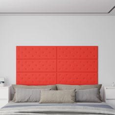 shumee vidaXL Stenski paneli 12 kosov rdeči 90x30 cm umetno usnje 3,24 m²