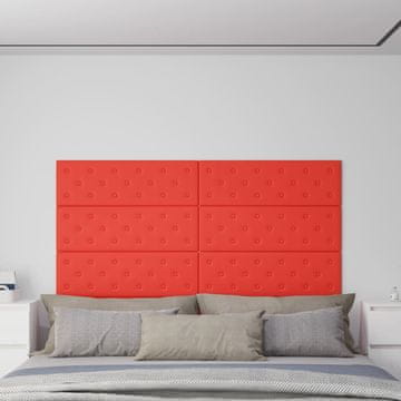shumee vidaXL Stenski paneli 12 kosov rdeči 90x30 cm umetno usnje 3,24 m²