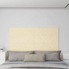 shumee vidaXL Stenski paneli 12 kosov krem 90x30 cm umetno usnje 3,24 m²