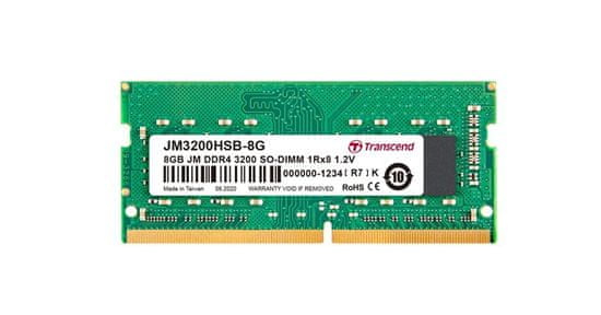 Transcend Pomnilnik 8GB (JetRam) SODIMM DDR4 3200 1Rx16 1Gx16 CL22