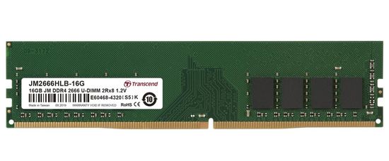 Transcend Pomnilnik 16GB DDR4 2666 U-DIMM (JetRam) 2Rx8 CL19