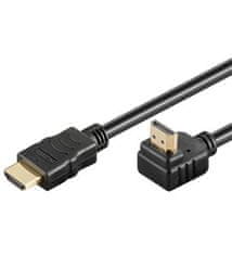 PremiumCord Visokohitrostni kabel HDMI+Ethernet pozlačen 90° ukrivljen priključek 2m