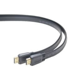 PremiumCord HDMI High Speed + Ethernet ploščati kabel, pozlačeni konektorji, 1,5 m