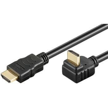 Kabel HDMI+Ethernet, zlati, 270°, 2 m