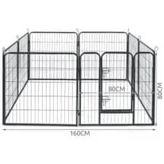 Malatec 8 delna kovinska visoka ograda za kužke ali mačke