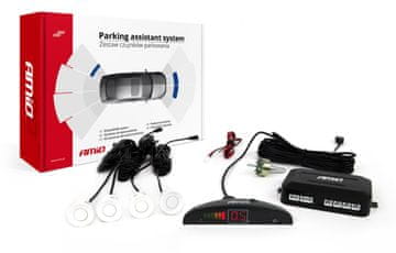 AMIO Parkirni senzorji PDC z LED prikazovalnikom 4 senzorji beli