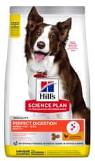 Hill's Perfect Digestion Adult Medium suha hrana za pse, piščanec in rjavi riž, 14 kg
