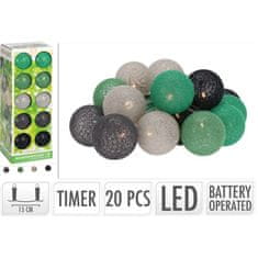ProGarden LED svetlobna veriga 20 kosov zelena / siva