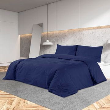 Vidaxl vidaXL Posteljnina, temno modra, 200x200 cm, lahka mikrofibra
