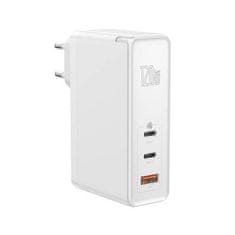 BASEUS Stenski polnilec GaN C + C + U, 120 W, EU (bel)