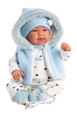 Llorens 84439 NEW BORN - realistična lutka dojenčka z zvoki in mehkim tekstilnim telesom - 44 cm