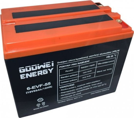 GOOWEI ENERGY Varnostna baterija za vleko VRLA GEL 12V/55Ah (6-EVF-55)