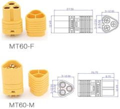 YUNIQUE GREEN-CLEAN 5 parov visokokakovostnih MT60 priključkov, 3,5mm ESC Plug Connection, Moški-ženski, RC Lipo Model Baterijski priključki