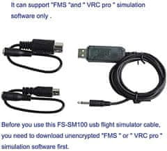 YUNIQUE GREEN-CLEAN USB adapter kabel Flysky i6 i4 FS-TH9X T6 FS-T4B GT3 FS-GT2 Daljinski upravljalnik RC Letalo Simulator, barva črna